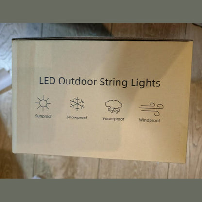 Gaoxun Outdoor String Lights, 15m RGBW Festoon Lights Outdoor with 15 Dimmable S14 LED Bulbs, APP Control, 33 Scene Modes, 234 Lighting Effects, IP65 Waterproof Smart Garden Lights for Backyard Party
