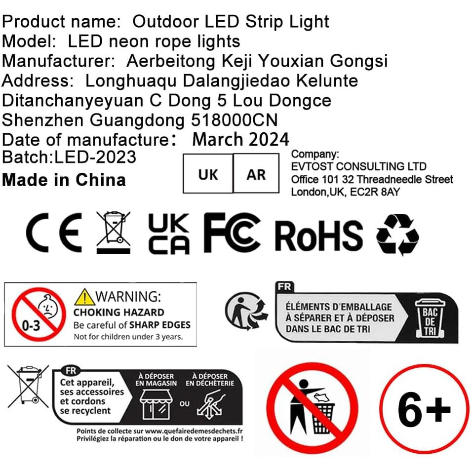 AILBTON 18M Outdoor LED Strip Light Waterproof ip68,Exterior RGB LED Tape Light with App/Remote Control for Music Sync,Balcony,Deck,Rooftop,Eave,Garden,Pool
