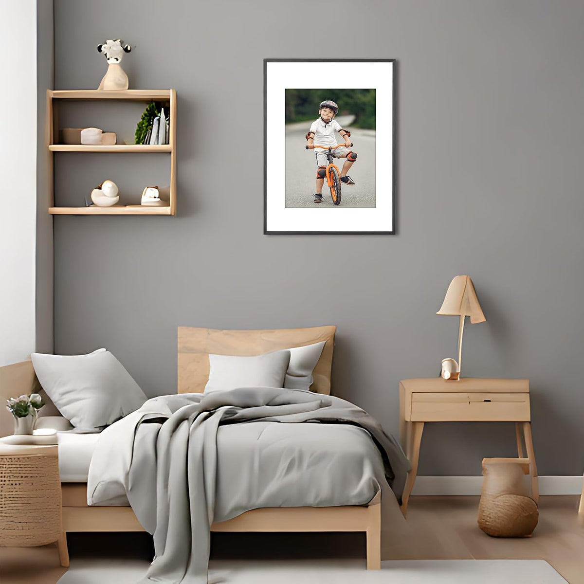 Rama foto kollyseek din aluminiu negru cu sticla, 30x45 cm