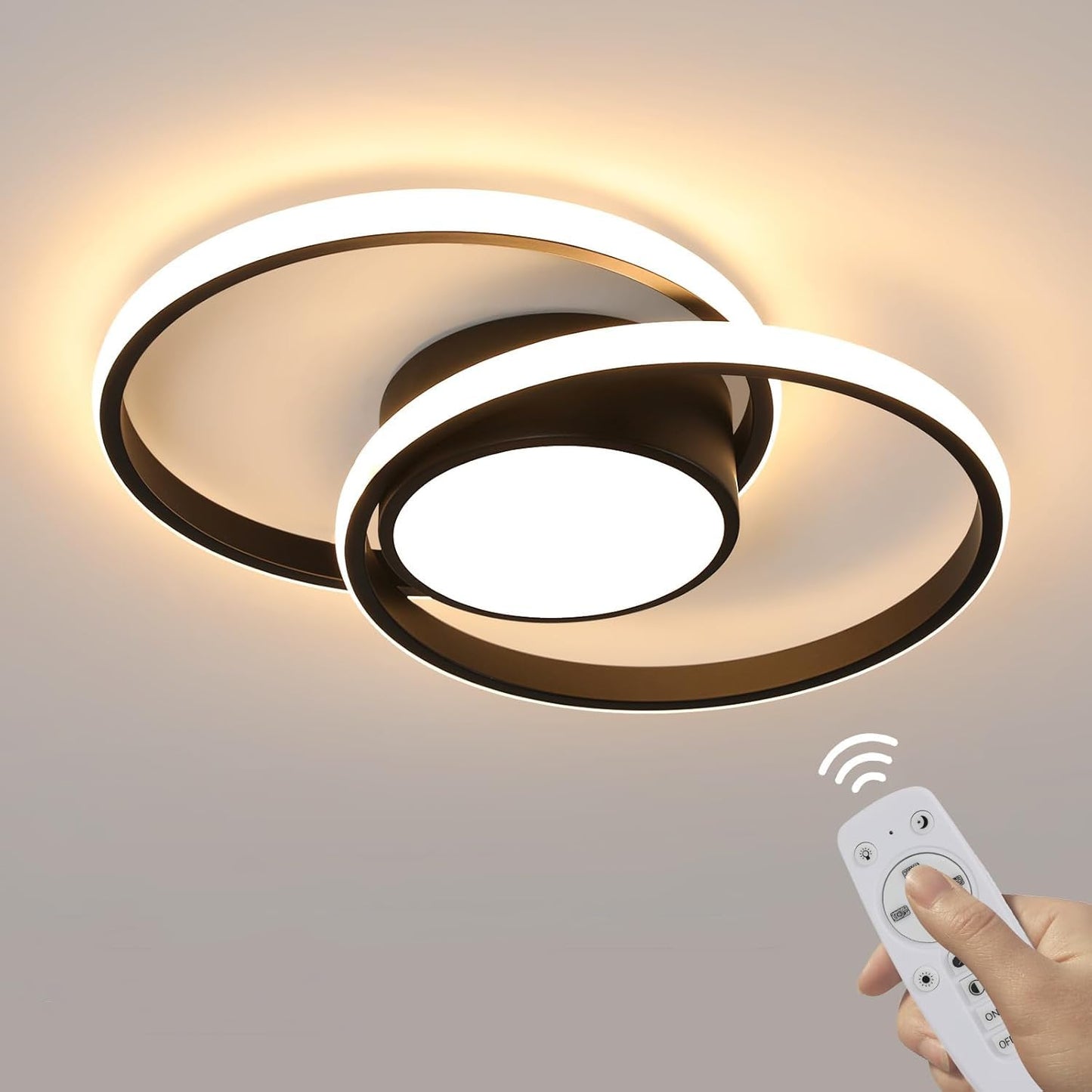 DELIPOP Ceiling Light LED Dimmable with Remote Control / App, 40 W Modern Ceiling Light Round White LED Lamp for Bedroom, Living Room, Kitchen, Dining Room