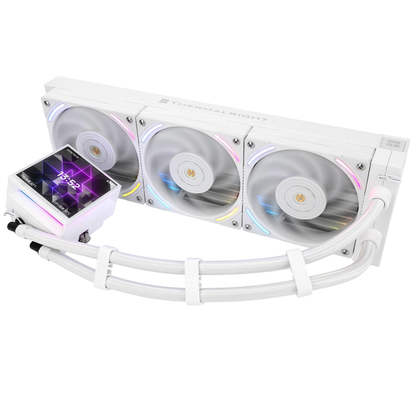 Thermalright Hyper Vision 360 ARGB Black AIO CPU Liquid Cooler,IPS LCD Screen with 480x480 Resolution,for AM5/Intel LGA1851/1700,3.95in Magnet-Absorbent LCD Screen for Images,Black CPU Water Cooling