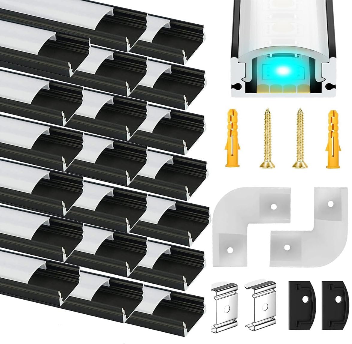Profil LED Chesbung U-Form 10x1m Aluminiu 12V Alb Cald