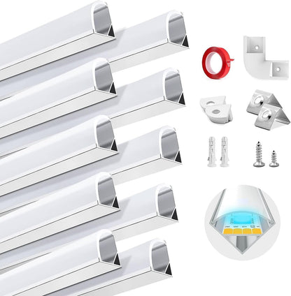 Profil LED din aluminiu HOMMAND in V cu difuzor, set 10 x 1 m, marimea 10 Pack-V Shape