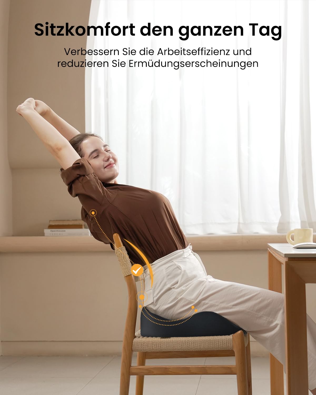 Perna sezut ProtoArc SC Butterfly Memory Foam XL ergonomica neagra