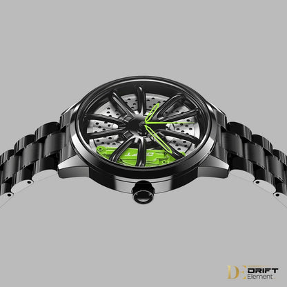 DriftElement Performance GT Rim Watch Men - Sports car Men's Wristwatch in 3D Design - Custom Designer Watch with Mineral Glass - Quartz Watch