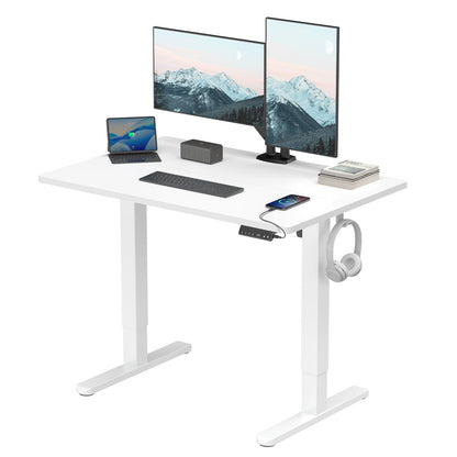 Birou HUANUO reglabil electric 120x80 cm USB-C USB-A alb