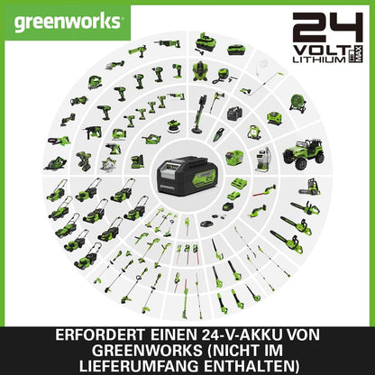Foarfeca pentru arbusti si iarba Greenworks G24SHT 2 in 1, lame gard viu 20 cm si iarba 15 cm, fara baterie si incarcator 24 V