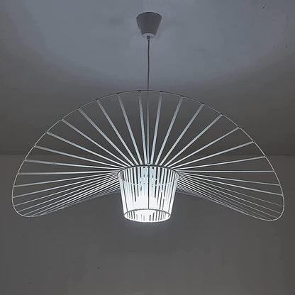 Vertigo Lamp White 120 cm, Hut Pendant Light Vintage, Modern Pendant Light Made of Fibreglass/Polyurethane, Height Max. 170 cm (Adjustable), with E27 Socket (White, 120 cm)