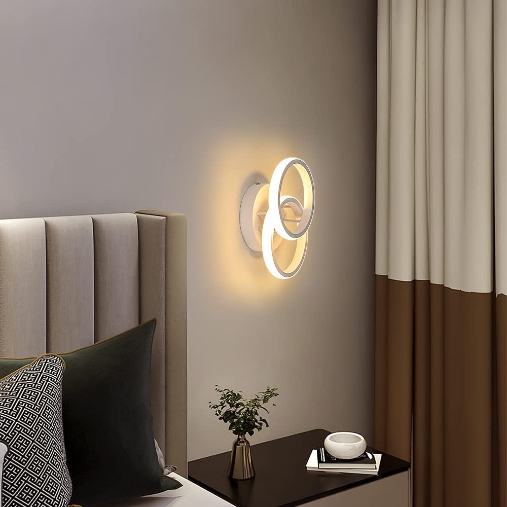 Goeco LED Ceiling Light, 2 Bulbs, Modern Round Design Ceiling Light, 3000 K Warm White Light, 22 W LED Lamp, Silicone Cover, LED Light for Living Room, Bedroom, Kitchen (White Model 1)