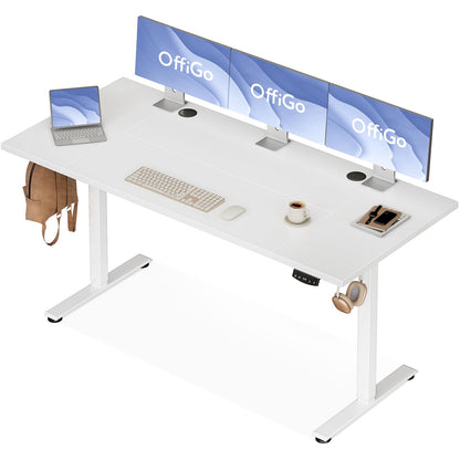 Birou OffiGo reglabil electric 180x70 cm cu USB si memorii
