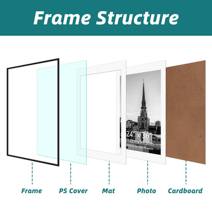 Rama poster EYMPEU 61 x 91.5 cm aluminiu negru montare perete