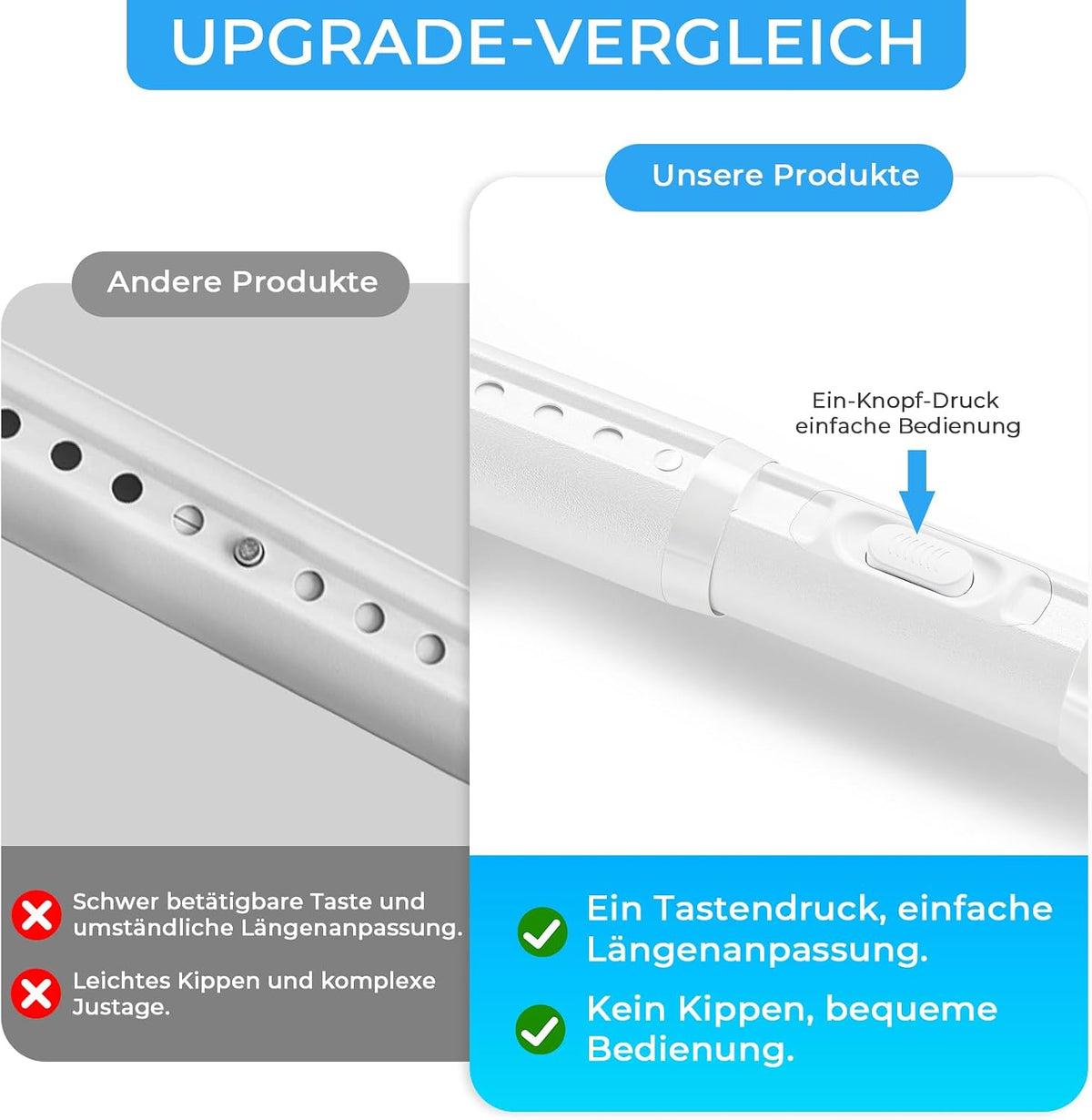 Galerie telescopica AIZESI fara gaurire, 150-322 cm, alba, diametru 32 mm