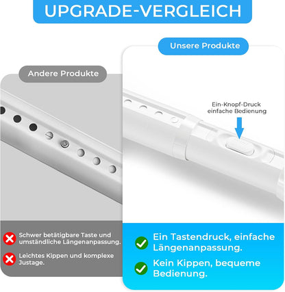 Galerie telescopica AIZESI fara gaurire, 150-322 cm, alba, diametru 32 mm