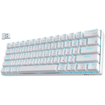 RK Royal Kludge RK61-US 2.4 GHz Wireless/Bluetooth/Wired 60% Mechanical Keyboard, 61 Keys Compact Keyboard, Hot Swappable Red Switch Gaming Keyboard with Software for Windows/Mac/Android