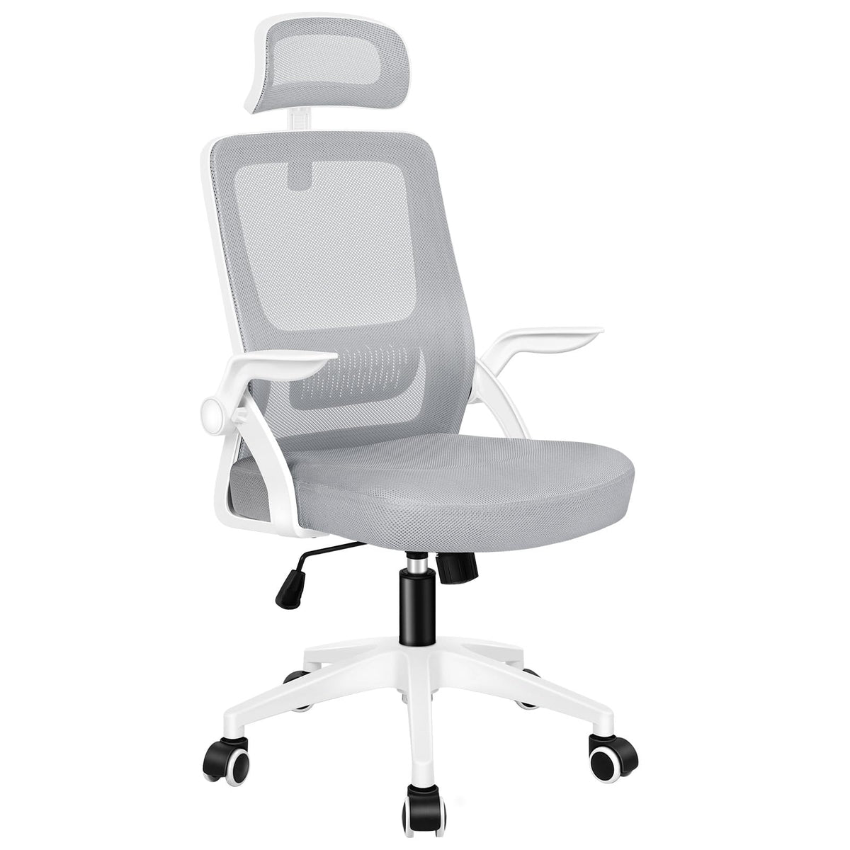 Scaun de birou ALFORDSON Ergonomischer Buro-Schreibtischstuhl Mesh alb-gri