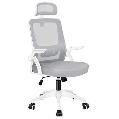 Scaun de birou ALFORDSON Ergonomischer Buro-Schreibtischstuhl Mesh alb-gri