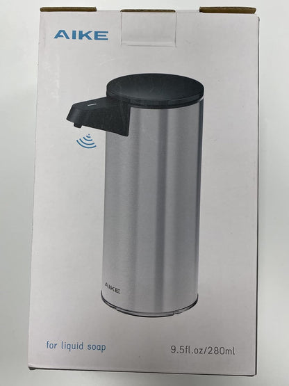 AIKE AK1333 280ml/9.5oz Automatic Soap Dispenser USB Rechargeable, Stainless Steel Soap Dispenser, Touchless Hand Soap Dispenser Liquid for Bathroom and Kitchen Matte Black