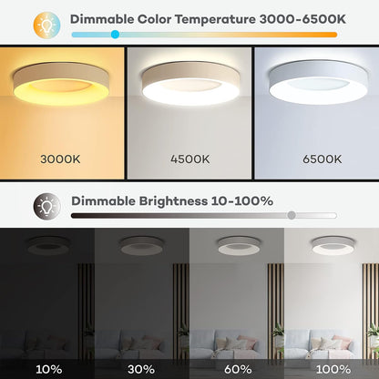 Matane LED Ceiling Light RGB Colour Changing Ceiling Light Dimmable with Remote Control 24 W Bulbs 3000 K - 6500 K for Teenager's Room Living Room Bedroom Children's Room Bathroom Kitchen Round 28 cm