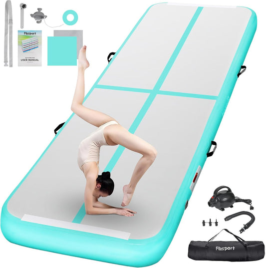 FBSPORT Air Track Mat, 20 cm Height, Thickness 6 m, Tumbling Mat, Gymnastics Mat with Air Pump, Training Mat with Carry Bag, Gym Mat for Home, Outdoors, Yoga