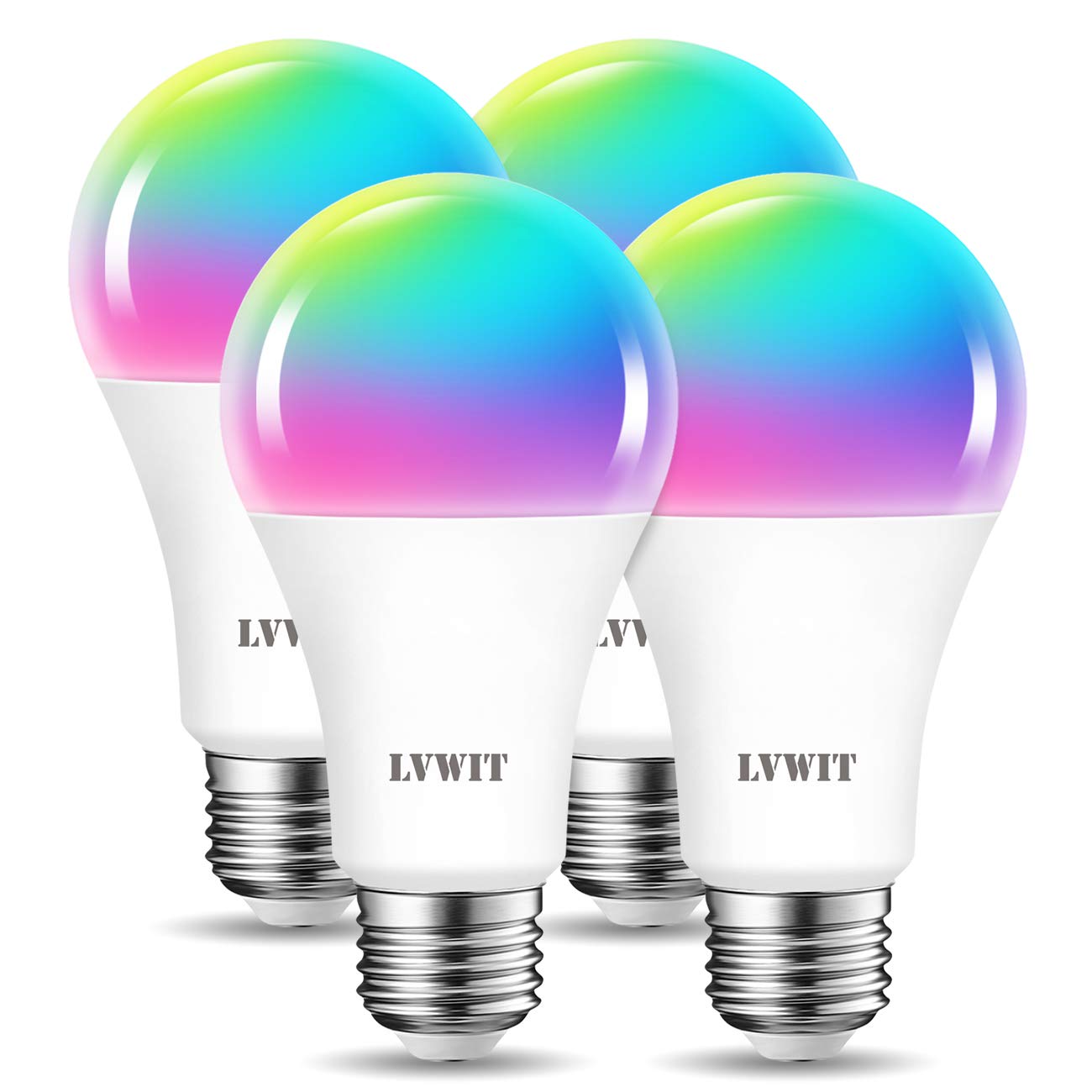 Bec smart E27 A70 LVWIT 12W 1521lm RGBCW WiFi Alexa Tuya, set 4