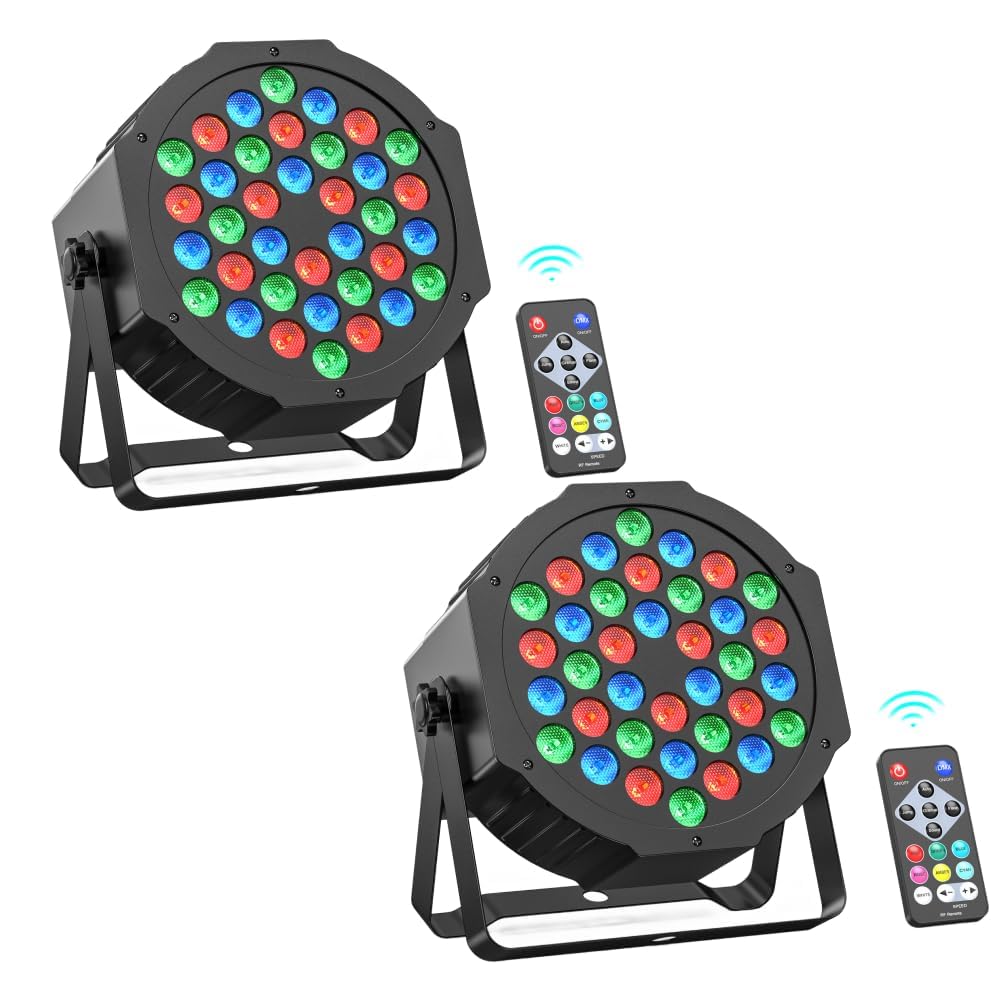 Lampi Disco RGB 36 LED cu telecomanda si activare pe sunet, pentru efecte dinamice la petreceri, evenimente si club.