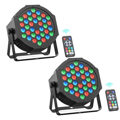 Lampi Disco RGB 36 LED cu telecomanda si activare pe sunet, pentru efecte dinamice la petreceri, evenimente si club.
