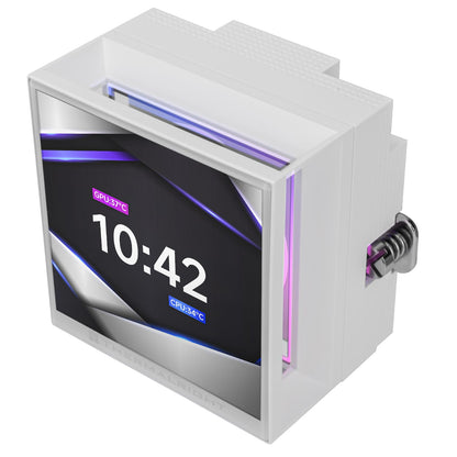Thermalright Hyper Vision 360 ARGB White CPU AIO Refroidisseur de processeur AIO spécification PC 360 - Écran LCD IPS avec résolution 480 x 480 - Pour AM5 - Intel 1700/1851 - Pompe haute performance