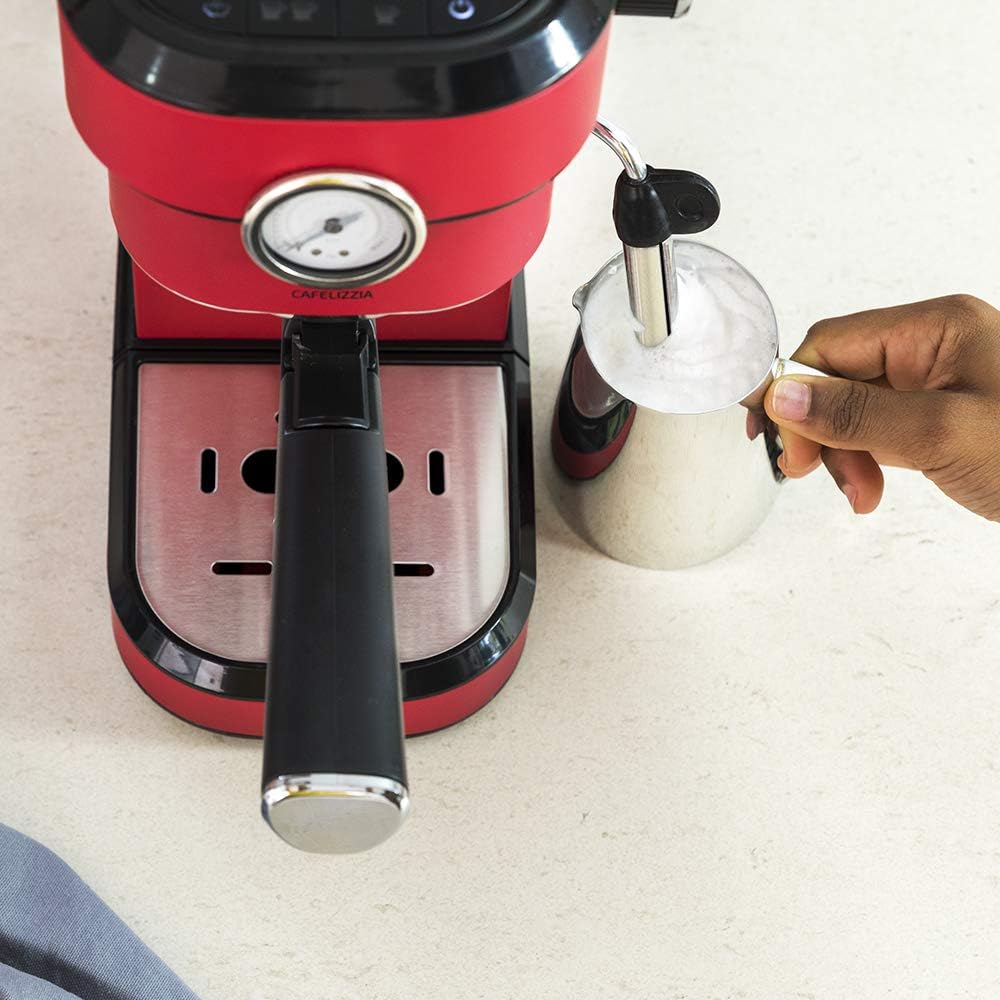 Espressor Cecotec Cafelizzia 790 Shiny Pro 1350W cu manometru, rosu