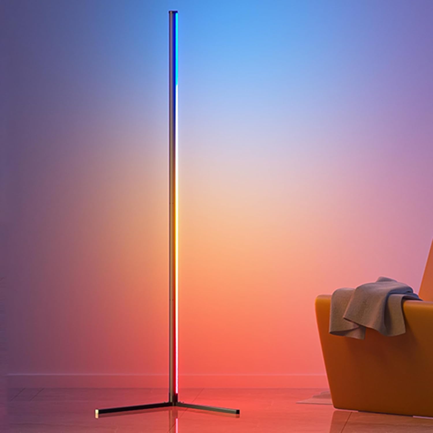 LED Floor Lamp Living Room, WiFi RGB Floor Lamp, Dimmable, Works with Alexa, 155 cm LED Floor Lamp with App, DIY Mode, 16 Million Colours, 44+ Scene Modes, Music Modes & Timing Function, Decorative