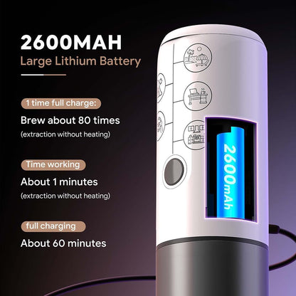 BENFUCHEN 3 in 1 Portable Espresso Machine with NO Heating Function, Type-C Charging Electric Espresso Maker, 17 Bar Mini Coffee Maker for NESPRESSO/DolceGusto Pods & Ground Coffee On The Go, Black