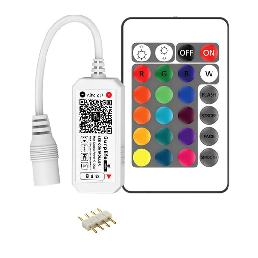 Controller WiFi RGB 4 Pin RGBZONE + RF, DC 5/12/24V, control vocal