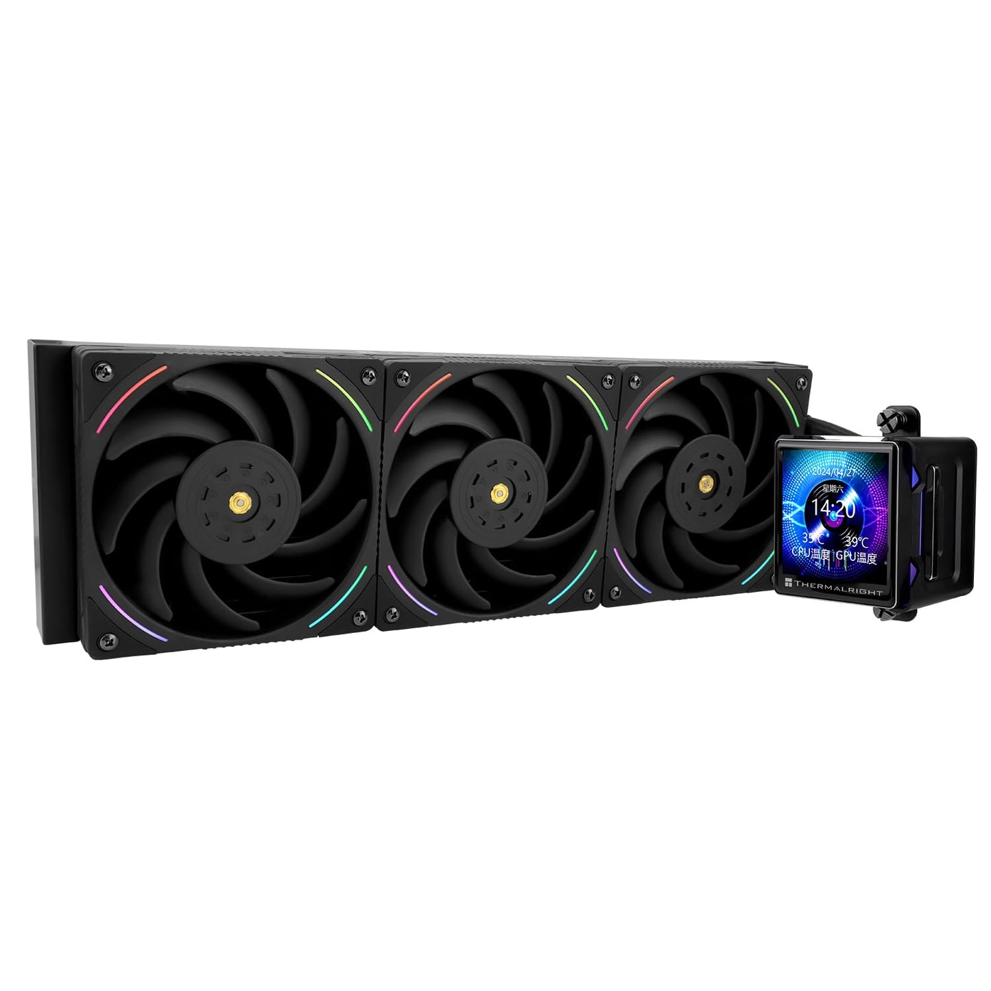 Thermalright Elite Vision 360 ARGB BLACK AIO CPU Liquid Cooler,IPS LCD Screen with 320 * 320 Resolution,for AM4/AM5/Intel LGA1700/1851,’2.73 inch’Magnet-Absorbent LCD Screen for Images,PC Cooling