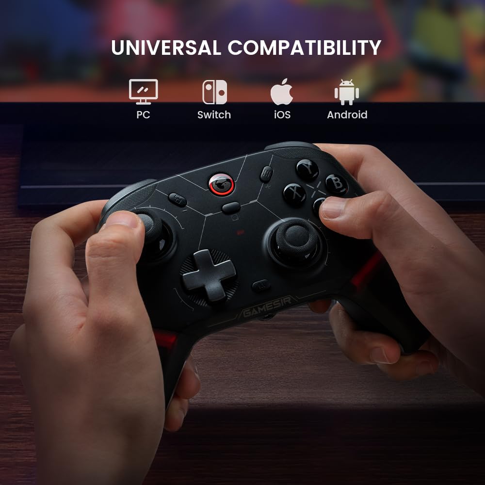 GameSir Cyclone 2 Wireless Controller - 1000Hz Polling Rate, TMR Joysticks, Hall/Micro 2-in-1 Triggers for PC/Switch/Android/iOS, PC Gaming Controller with Charging Dock (Black)