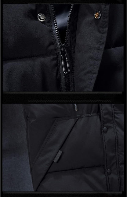 Icegrey Men's Down Vest with Hood Sleeveless Lightweight Body Warmer Quilted Vest Warm Gilet Stand-Up Collar, Black 2
