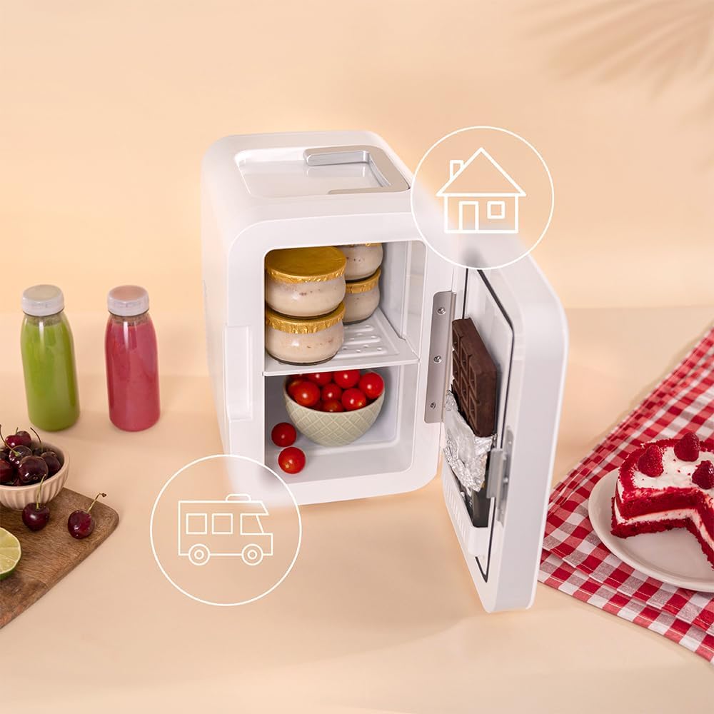 Mini frigider Cecotec Bolero MiniCooling 10 L Bahamas, albastru, 12 V-220 V, pentru masina si rulota, cu racire si incalzire 7-65°C