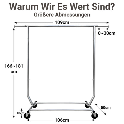 Suport haine Camabel GndieBa5259 metal extensibil 136 kg cu roti
