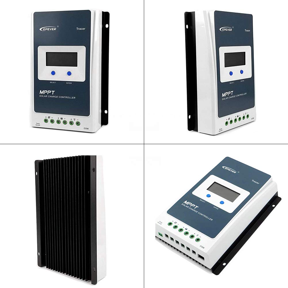 EPEVER MPPT Solar Charge Controller Tracer A Series 10A/20A/30A/40A with 12V/24V DC Automatically Identifying System Voltage (30A+MT50)