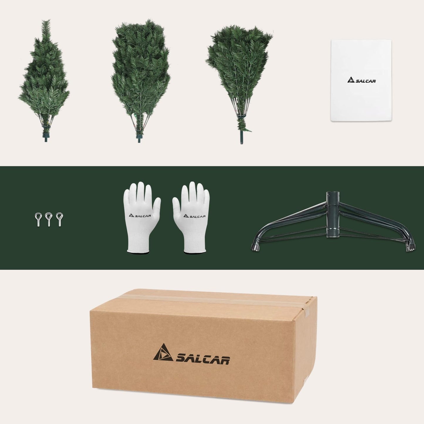 Brad artificial SALCAR 7ft 210 cm cu suport metalic stabil