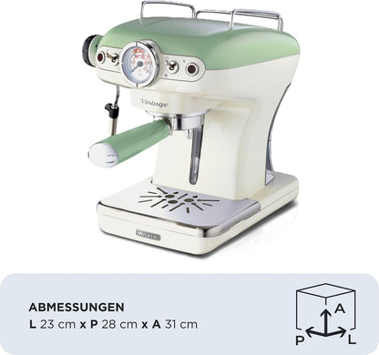 Espressor Ariete Vintage cu sita si duza pentru spumare lapte