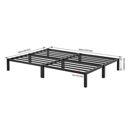 Pat metalic FetiNes LUBLIN-BK-IN 140x200 cm negru minimalist