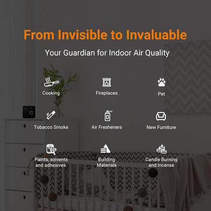 Temtop M10 Air Quality Monitor Indoor Air Quality Tester AQI PM2.5 VOCs Formaldehyde Detector for Home Air Testing, US Certified Air Sensor