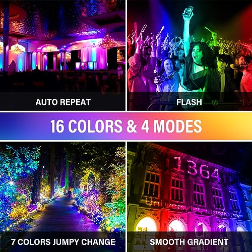 Proiectoare LED RGB 100W exterior 2 pack RIGIDON + telecomanda IP66
