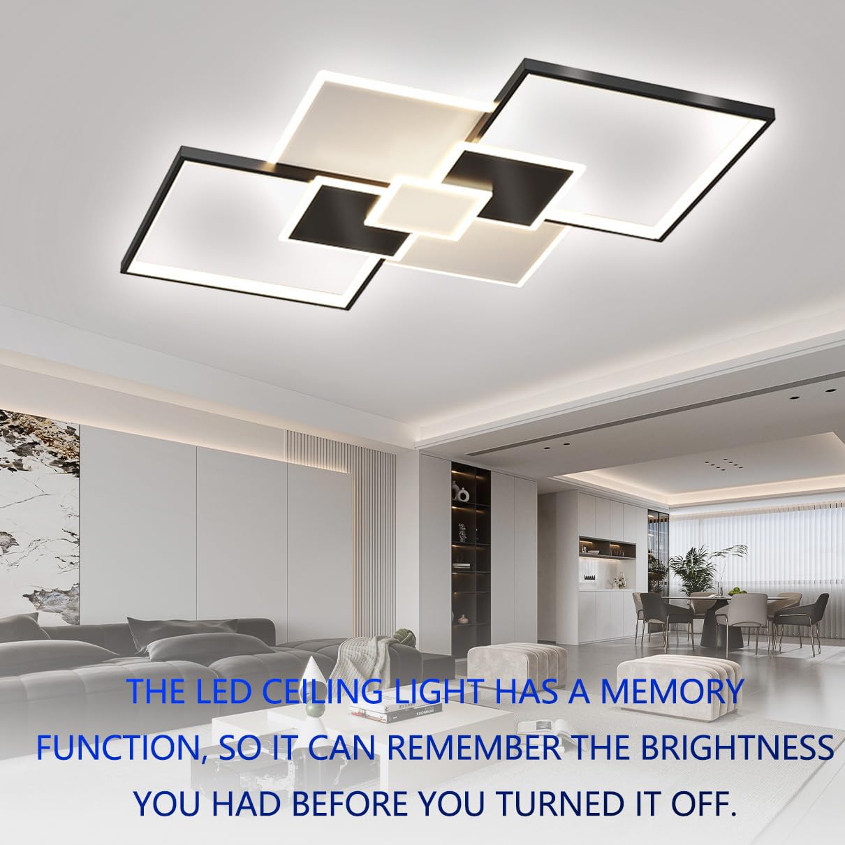 Lampa tavan LED Dimmable White + Black 68W 6800 lm telecomanda
