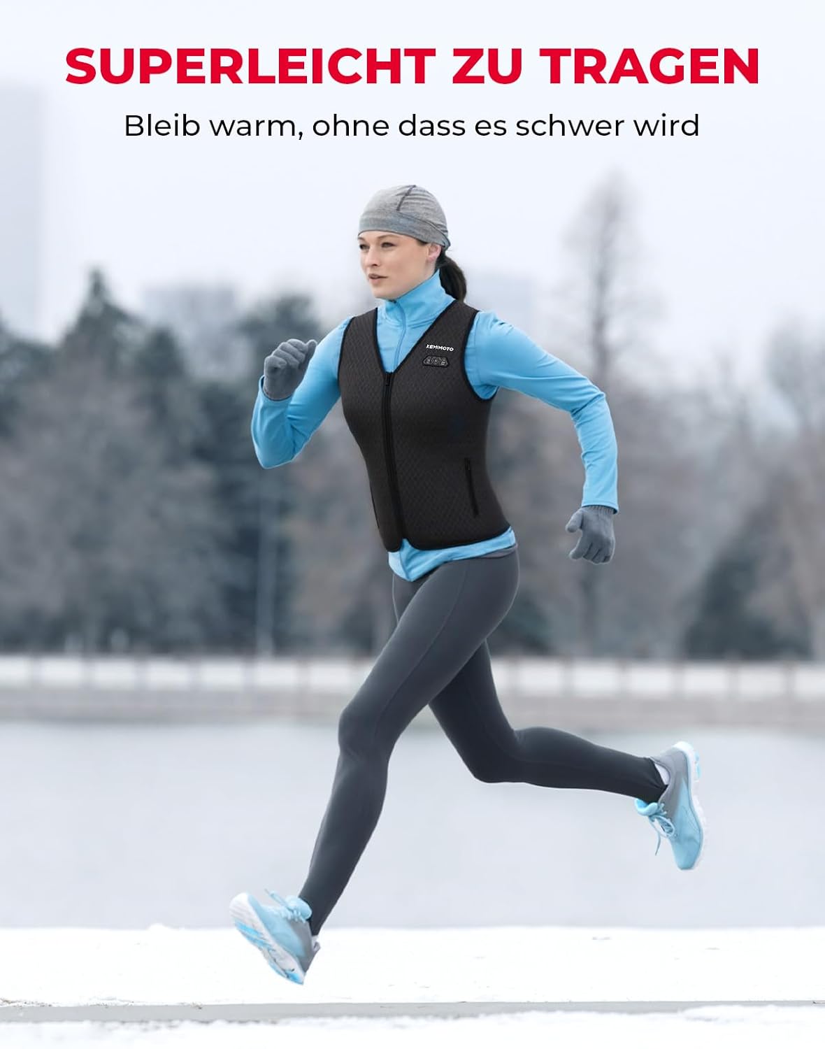 KEMIMOTO Heated Vest for Women, Heated Vest with 6 Heating Zones, 3 Adjustable Heat Settings, Electric Heating Vest Winter with USB, for Motorcycle, Outdoor, Camping, Skiing, Hiking