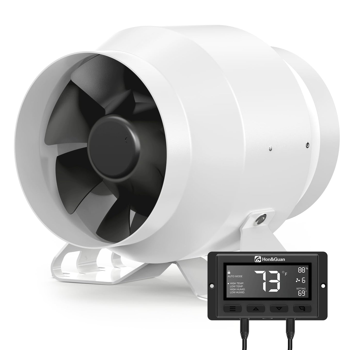 Ventilator inline 100 mm HI-PE Hon&Guan cu controller inteligent, 360