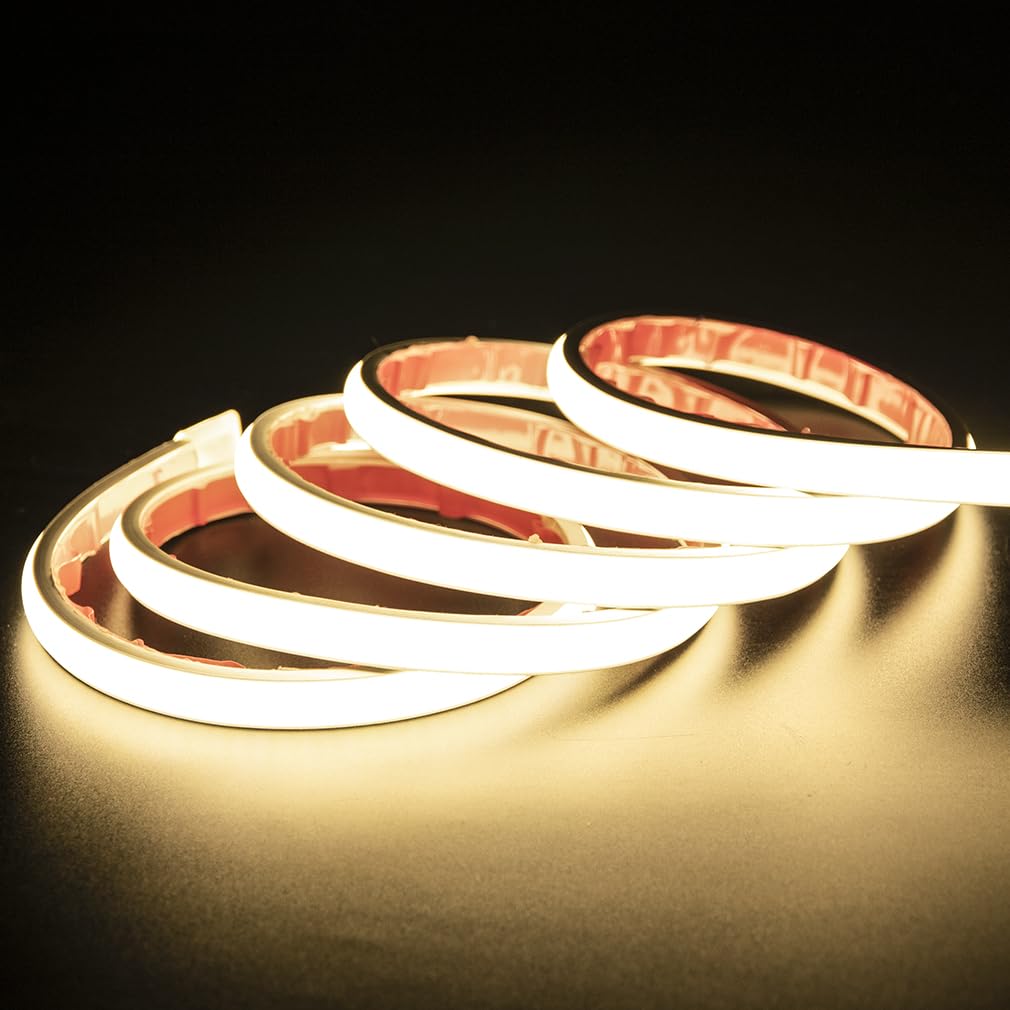 pcning COB LED Strip, 3 Metres, Self-Adhesive Cool White, Waterproof IP67, 3 m LED Strip Light, 230 V, Direct Connection with Plug (Cool White, 3)