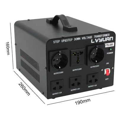 Cantonape Voltage Converter 3000W, 5A, 220V-240V/110V-120V, 3000W, Automatic Voltage Stabiliser