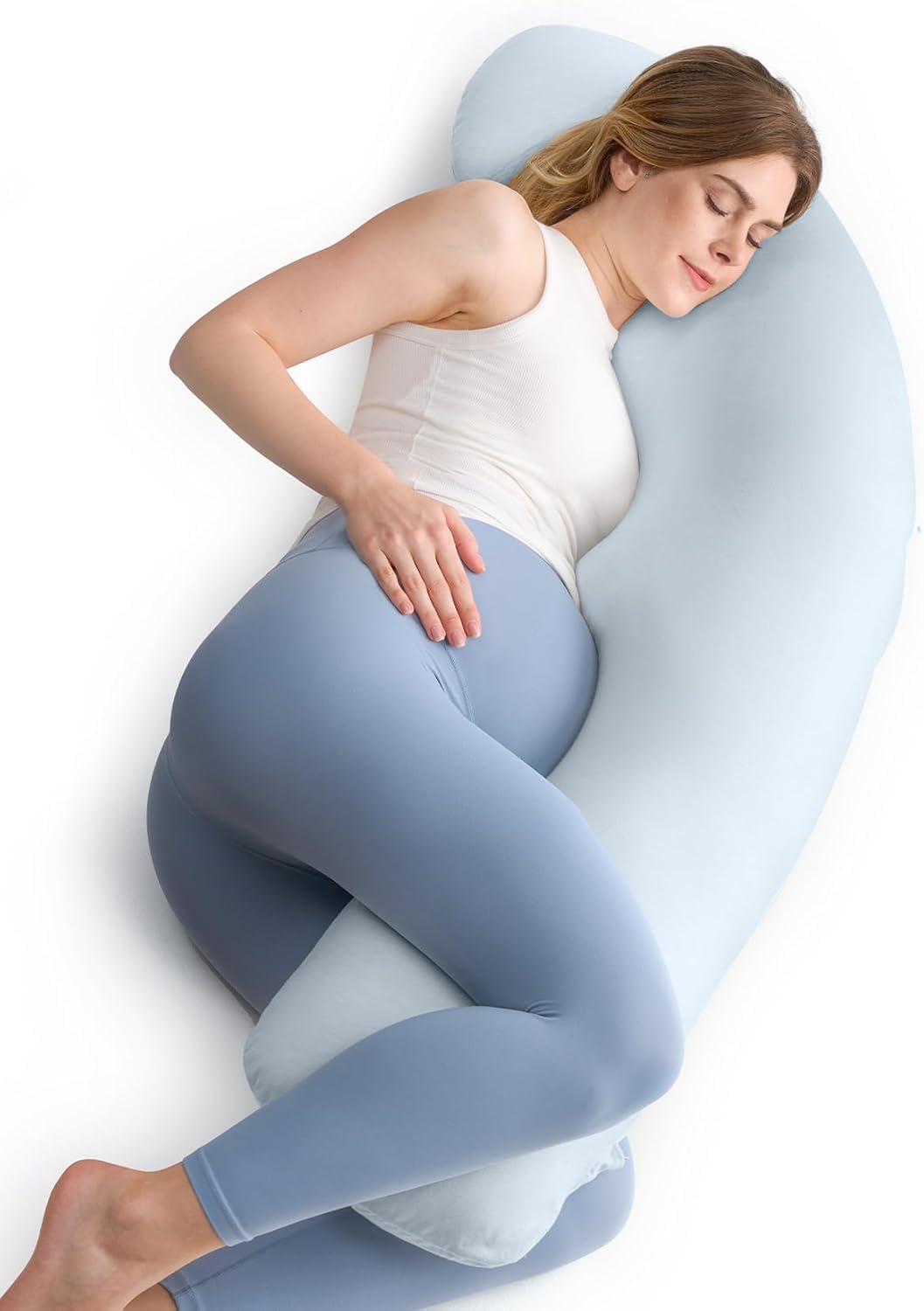 Perna gravide Momcozy PP102 U-Form 145 cm, husa racoroasa