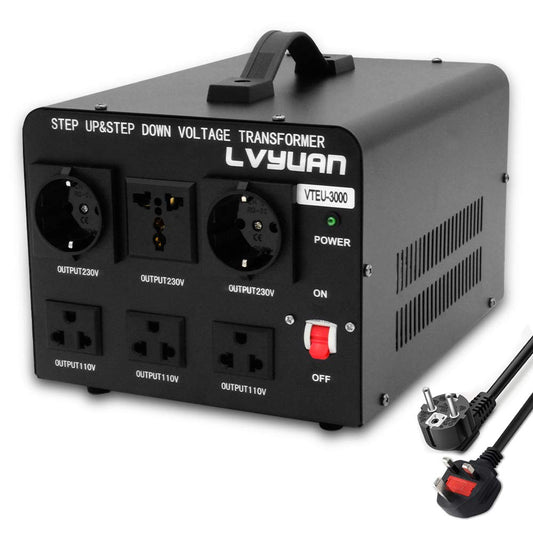 Cantonape Voltage Converter 3000W, 5A, 220V-240V/110V-120V, 3000W, Automatic Voltage Stabiliser
