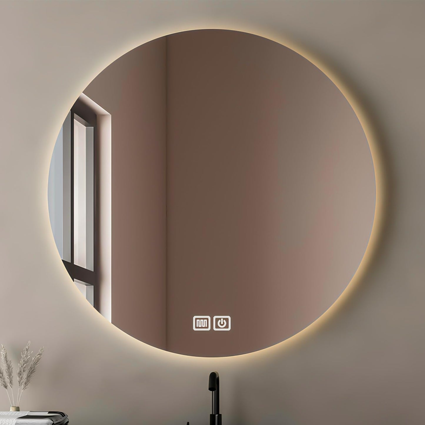 Oglinda baie Bayt 60 cm LED 3 moduri anti-aburire dimabila